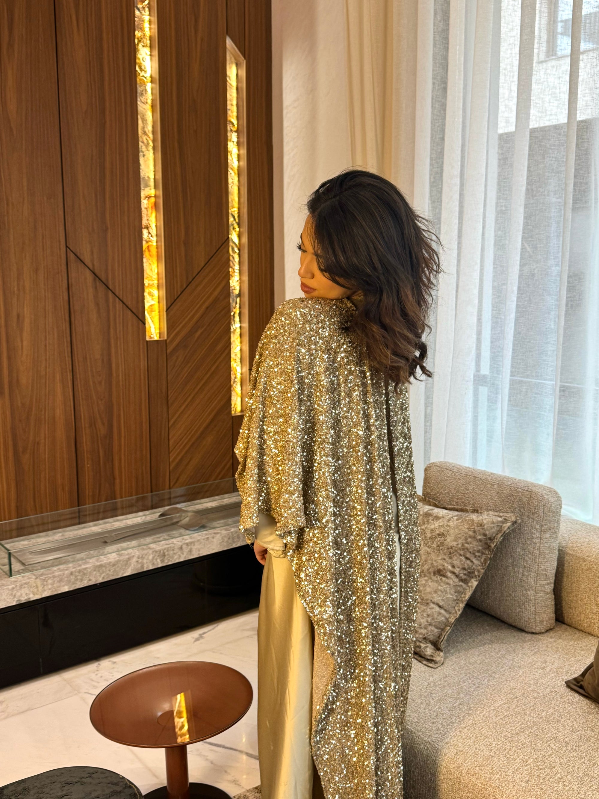 Dress dorée - Abaya en deux pièces