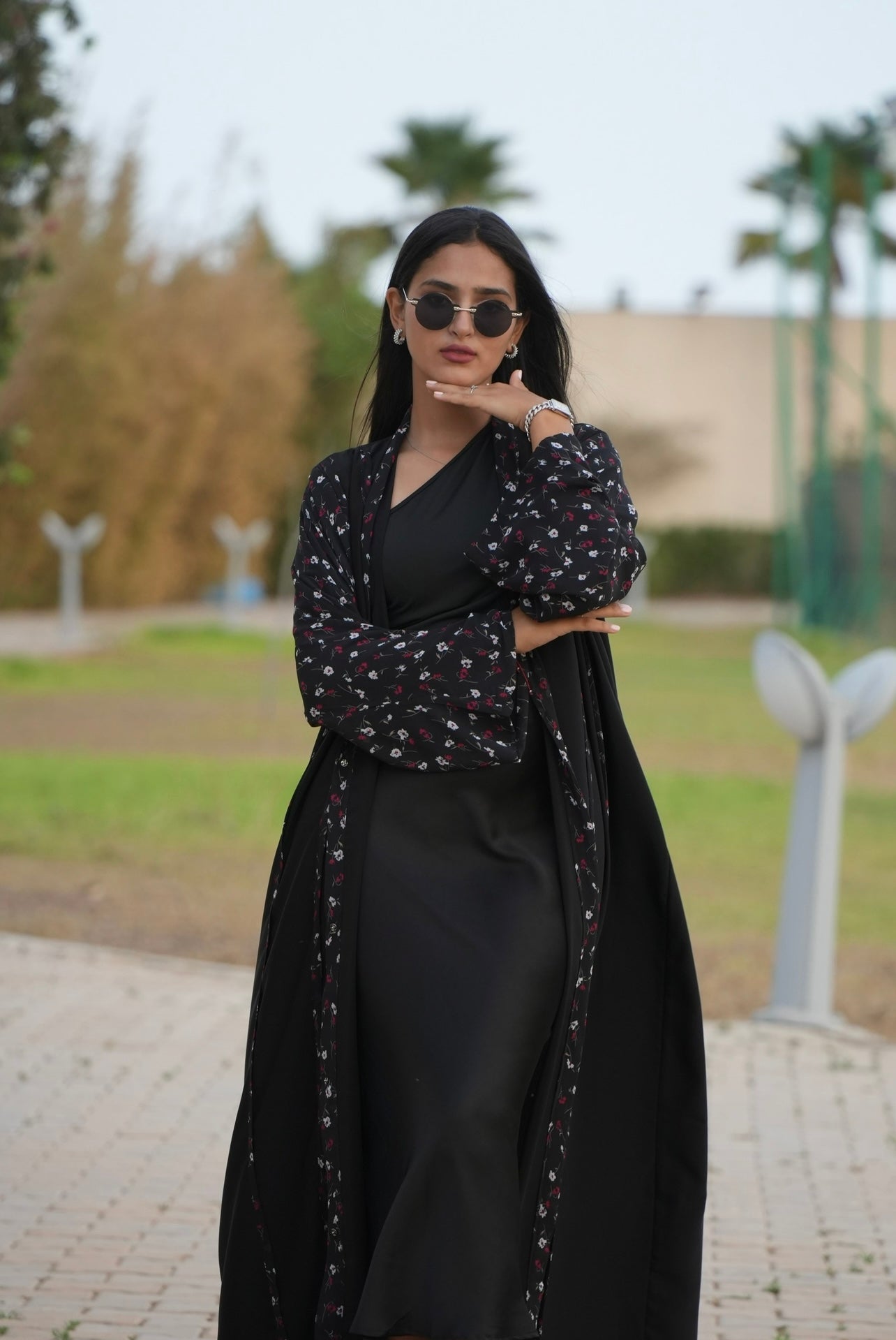 Fallen flowers abaya