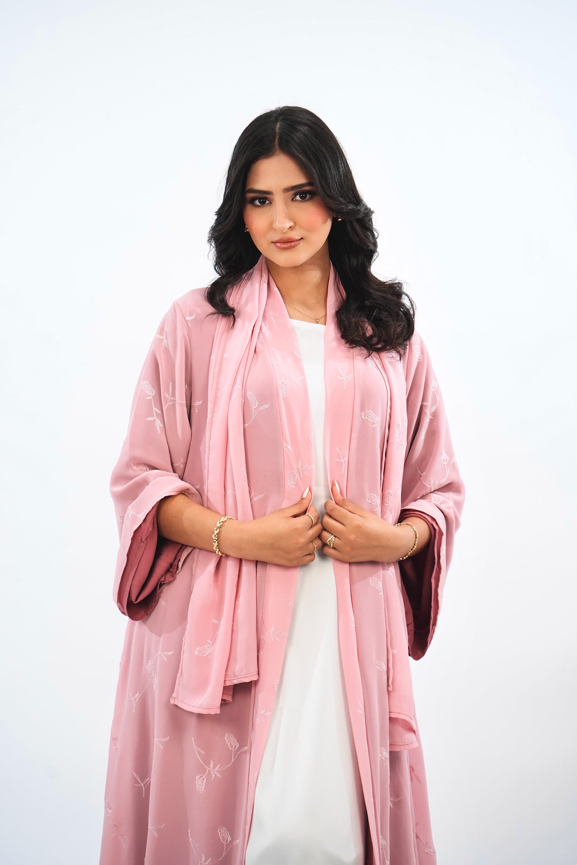 ROSE - Abaya avec foulard
