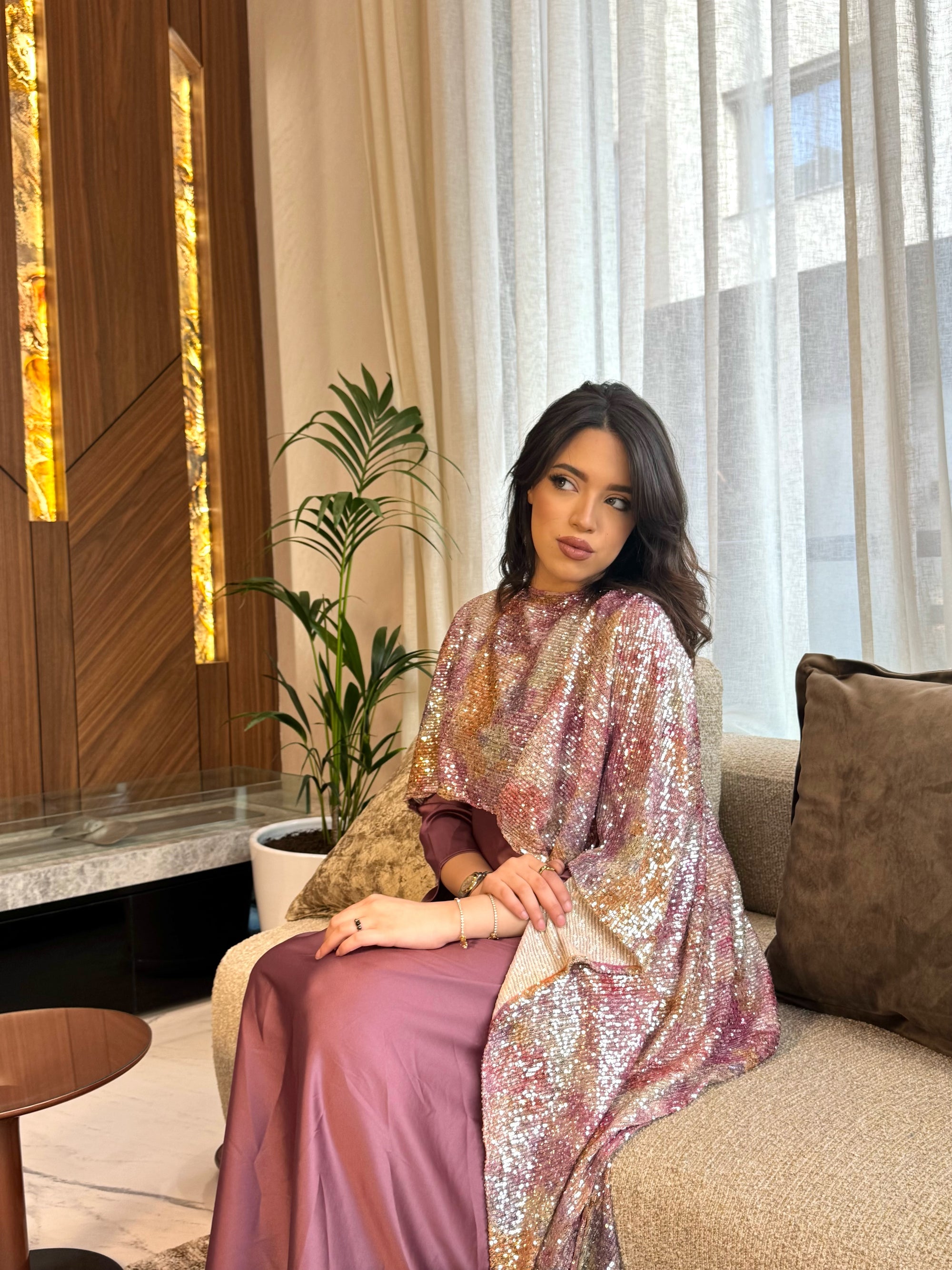 Dress rose - Abaya en deux pièces