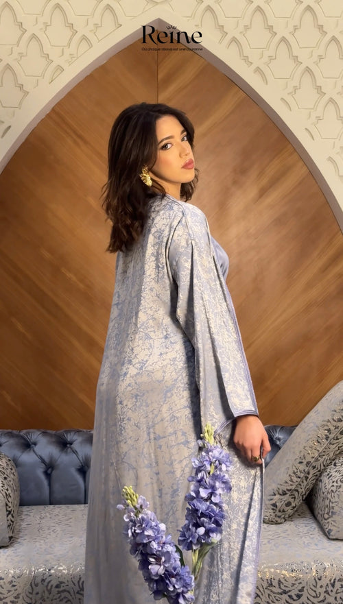Blue - Abaya en trois pièces