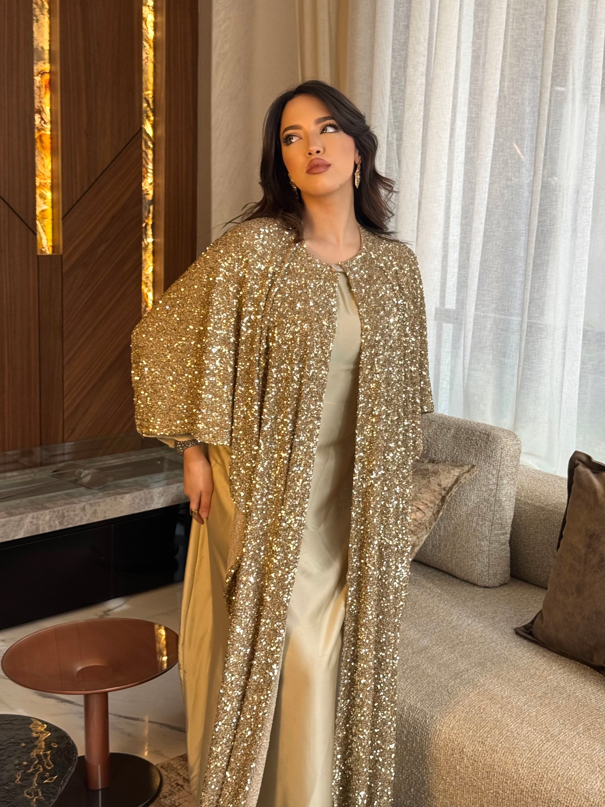 Dress dorée - Abaya en deux pièces