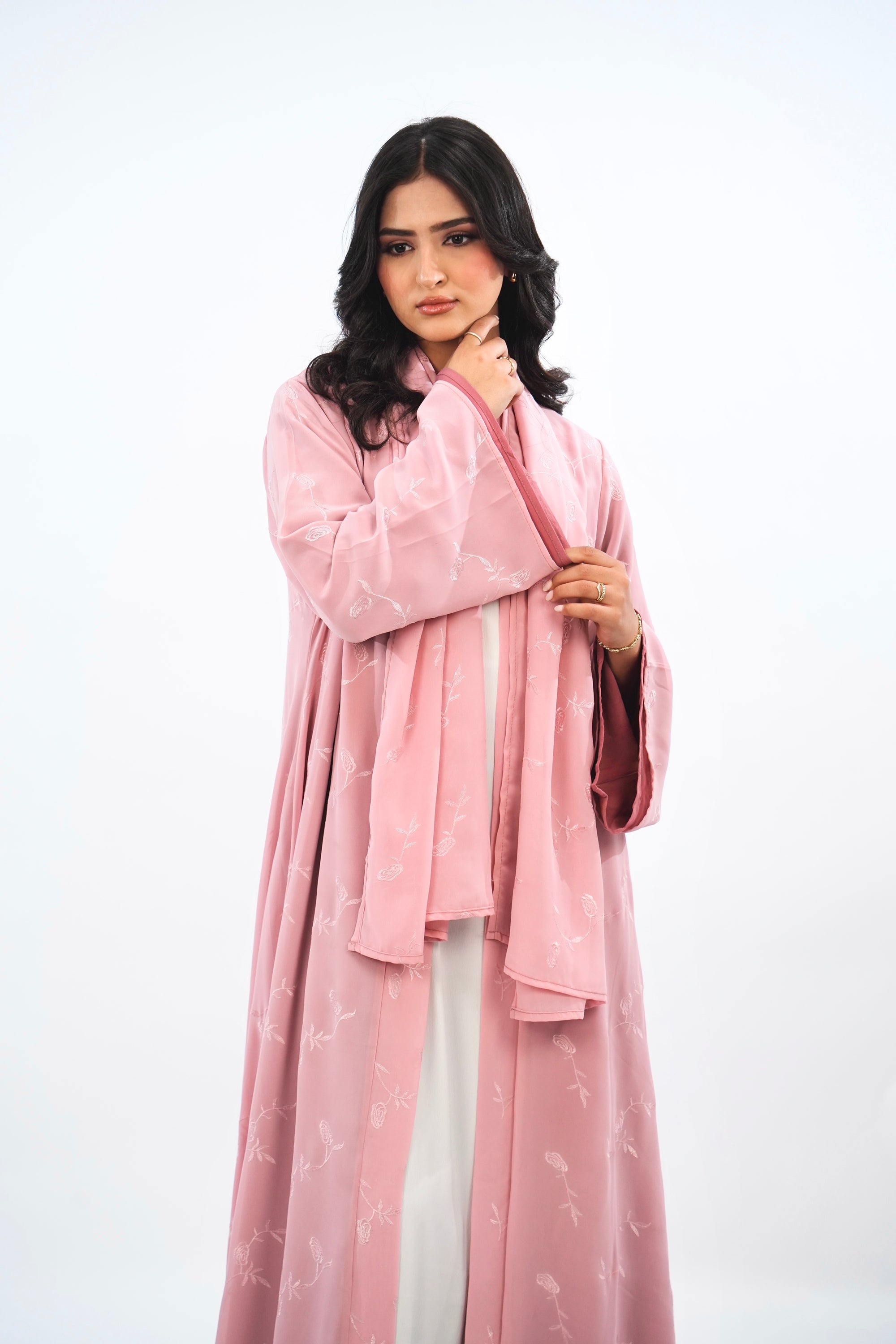 ROSE - Abaya avec foulard