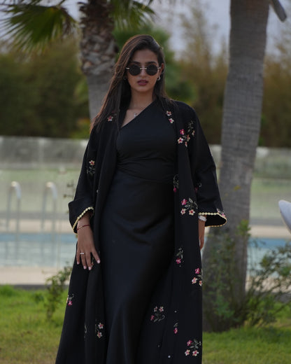 Midnight blossom abaya