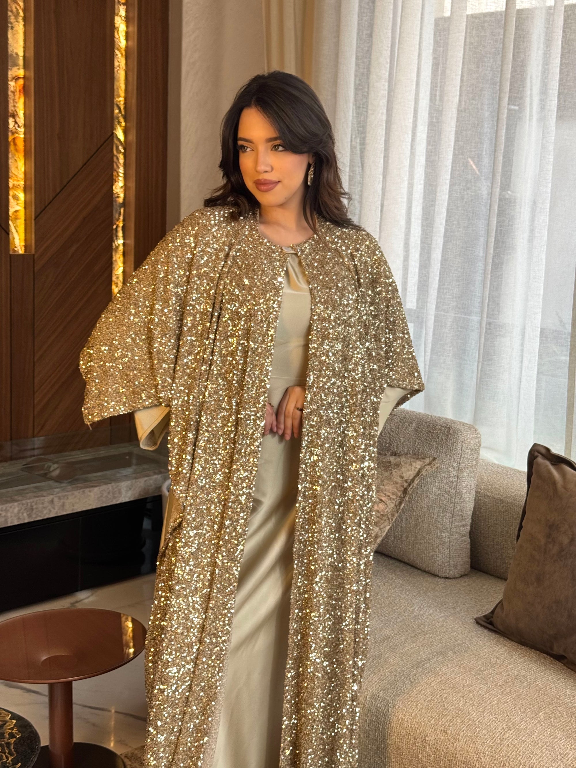 Dress dorée - Abaya en deux pièces