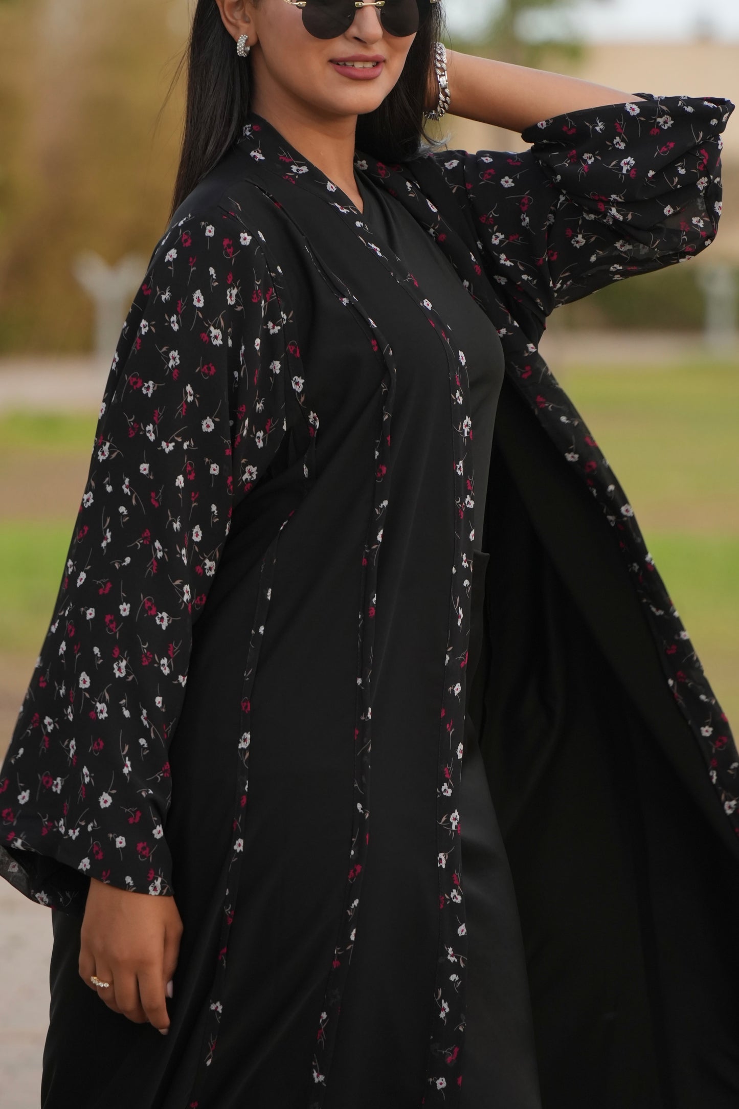 Fallen flowers abaya