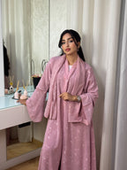 Rose - Abaya avec foulard