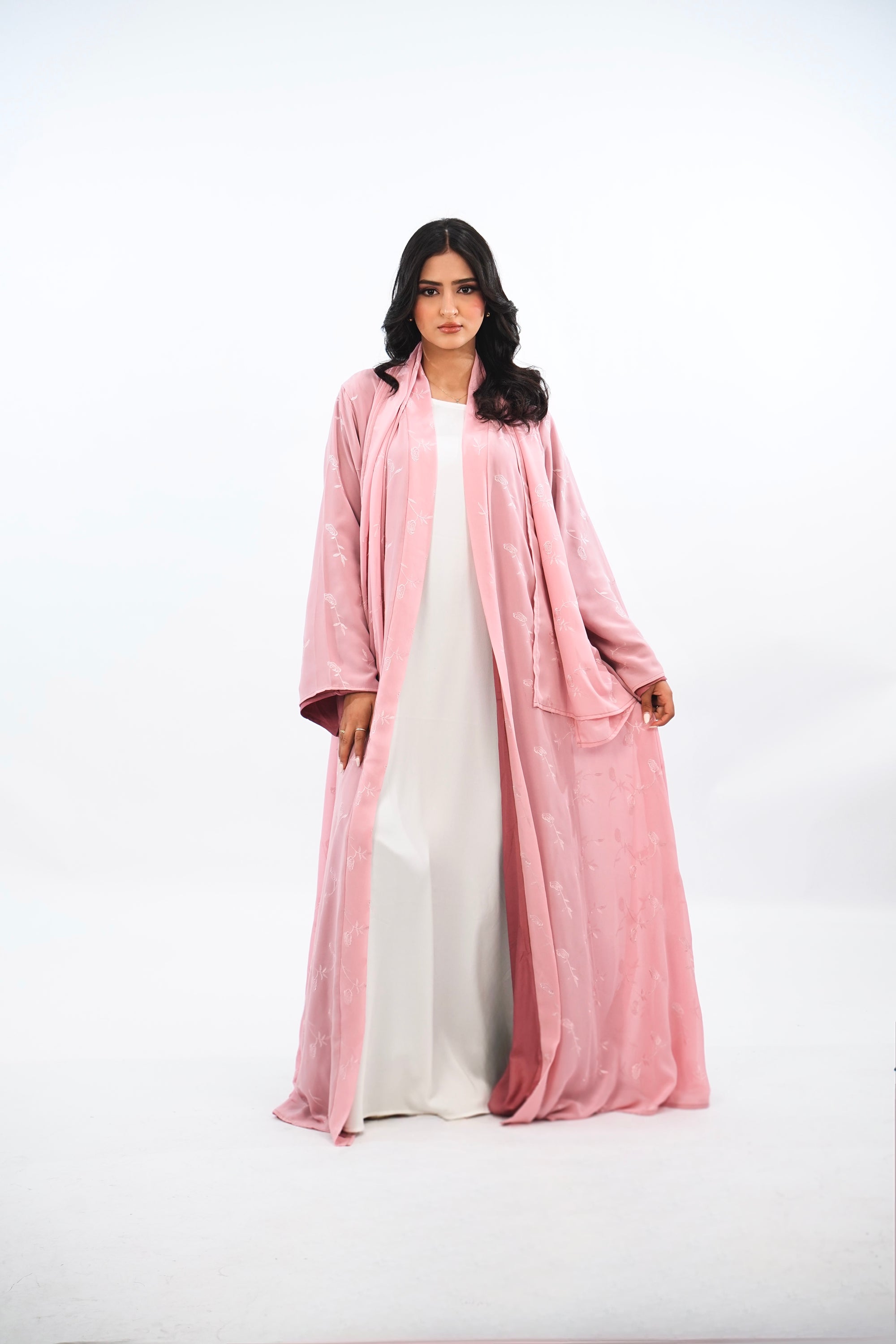 ROSE - Abaya avec foulard