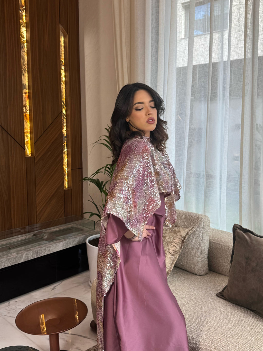 Dress rose - Abaya en deux pièces