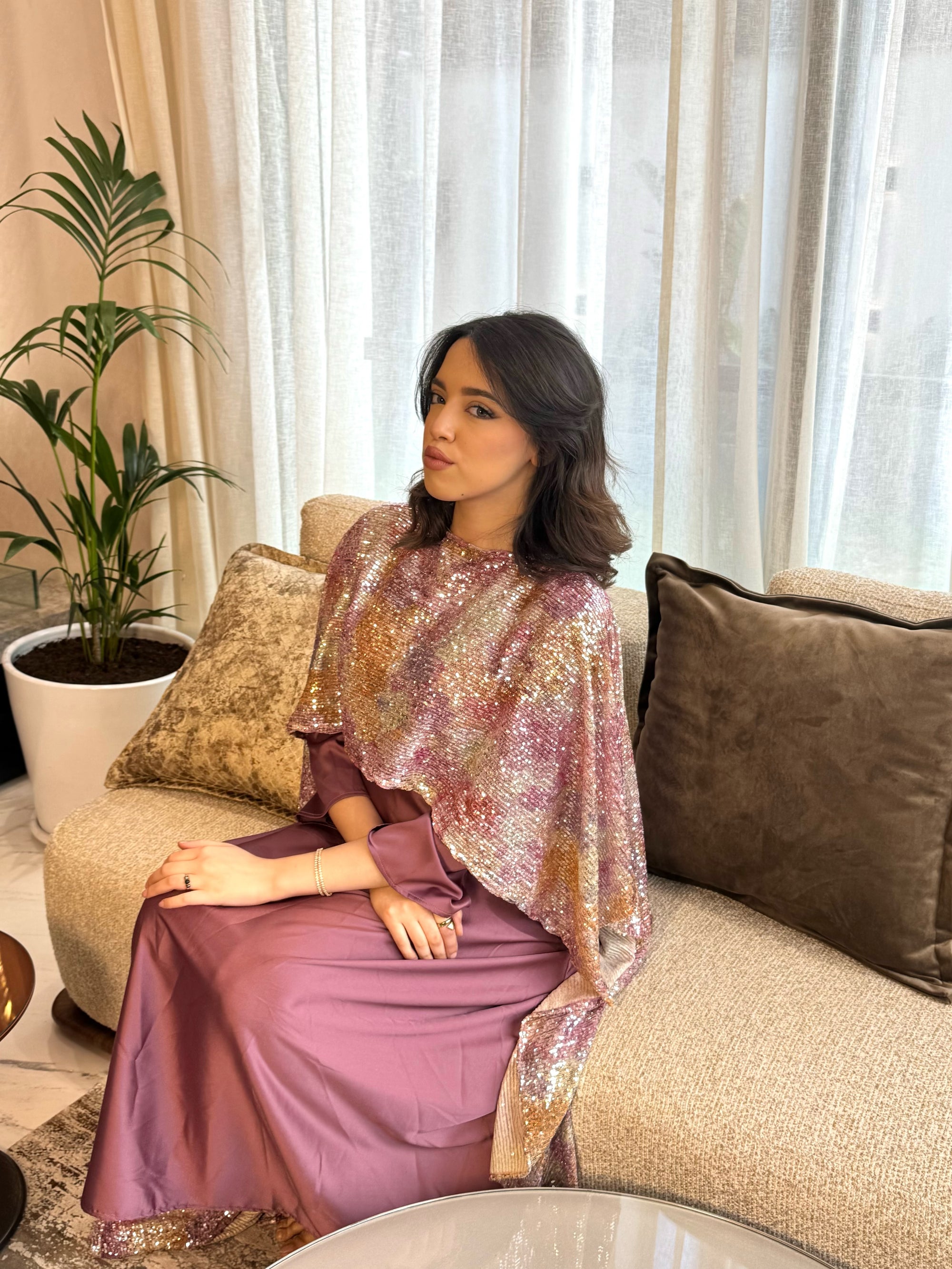 Dress rose - Abaya en deux pièces