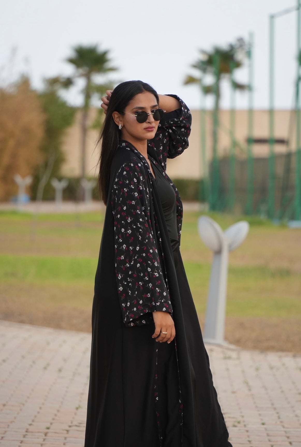 Fallen flowers abaya