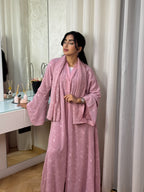 Rose - Abaya avec foulard